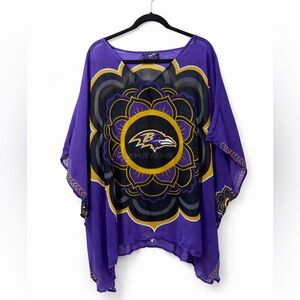 Baltimore Ravens Purple Graphic Women's Mesh Blouse